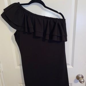 Off the shoulder black dress